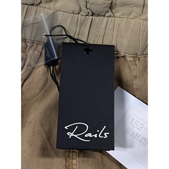 Rails Monty Toffee High Waist Paperbag Linen Short Buttonfly Large L Pocket New - Picture 9 of 12